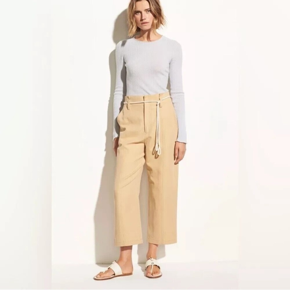 VINCE Wide Ankle Linen Blend Pants